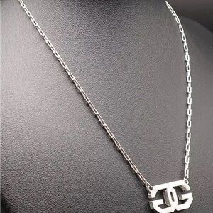 ❌SOLD❌ Givenchy Silver Tone Logo Pendant Necklace